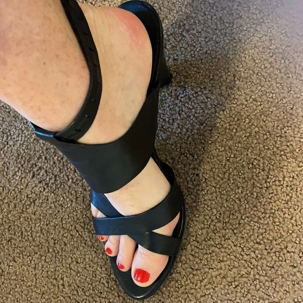 Belle by Sigerson Morrison Black Leather Ankle Strap Sandals Black Size 8 - Image 10