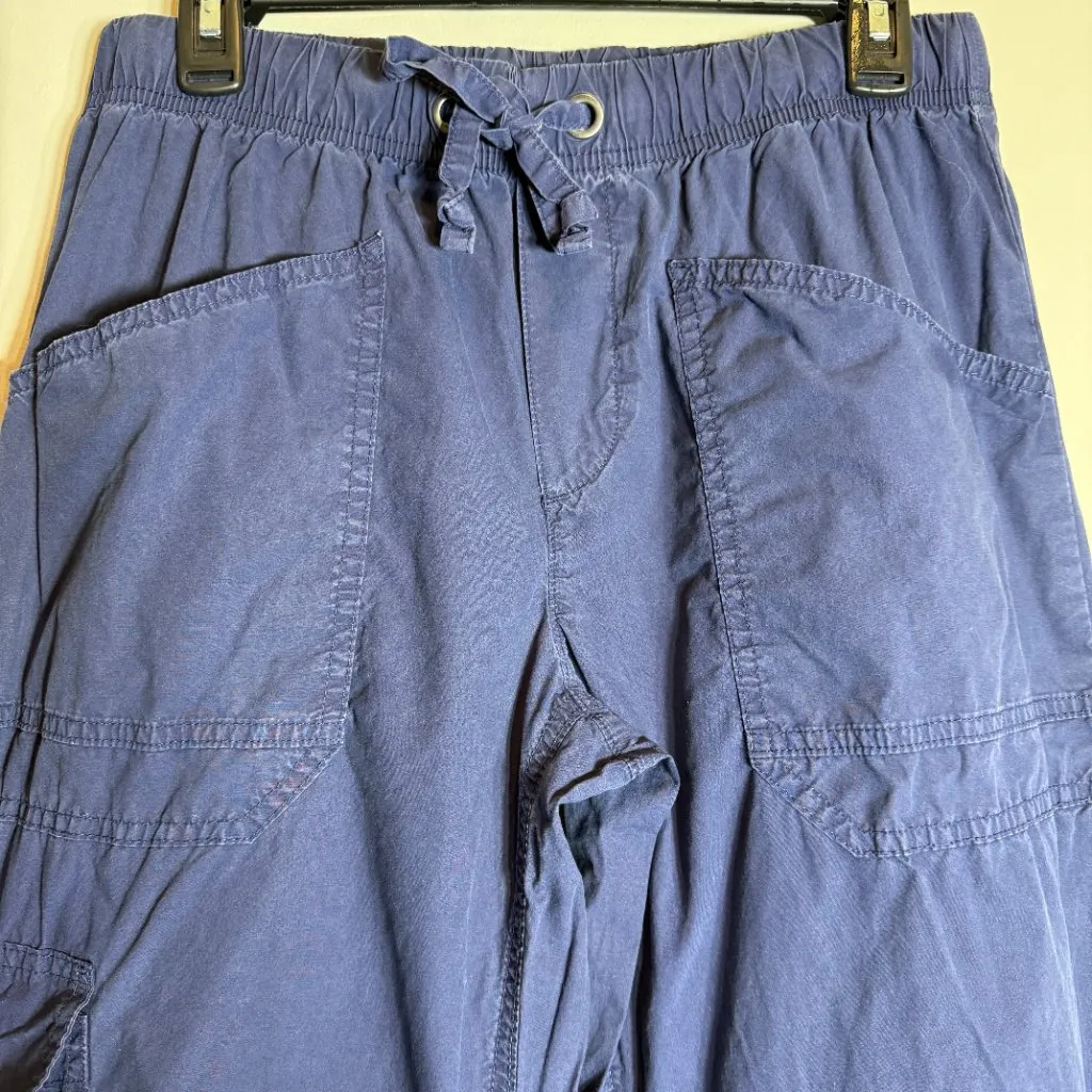 Aerie Avenue Baggy Cargo Pant Women's Small Blue Loose Poplin Adjustable Sporty - Image 9