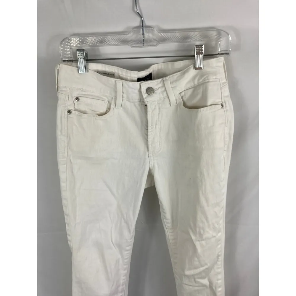 NYDJ Alina Convertible Ankle Jean White Size 6P - Image 4