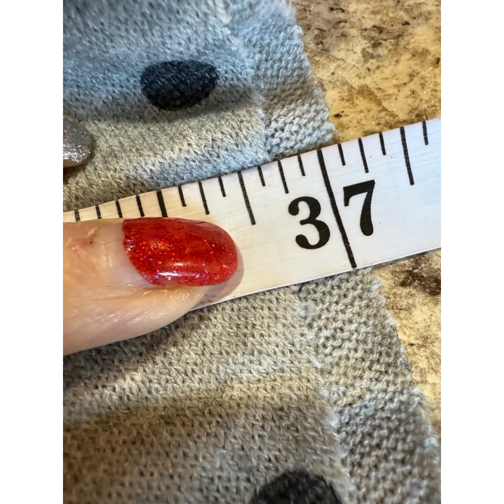 Women's Angela Mara Gray Black Polka Dot Long Sleeve Dress S - Image 4