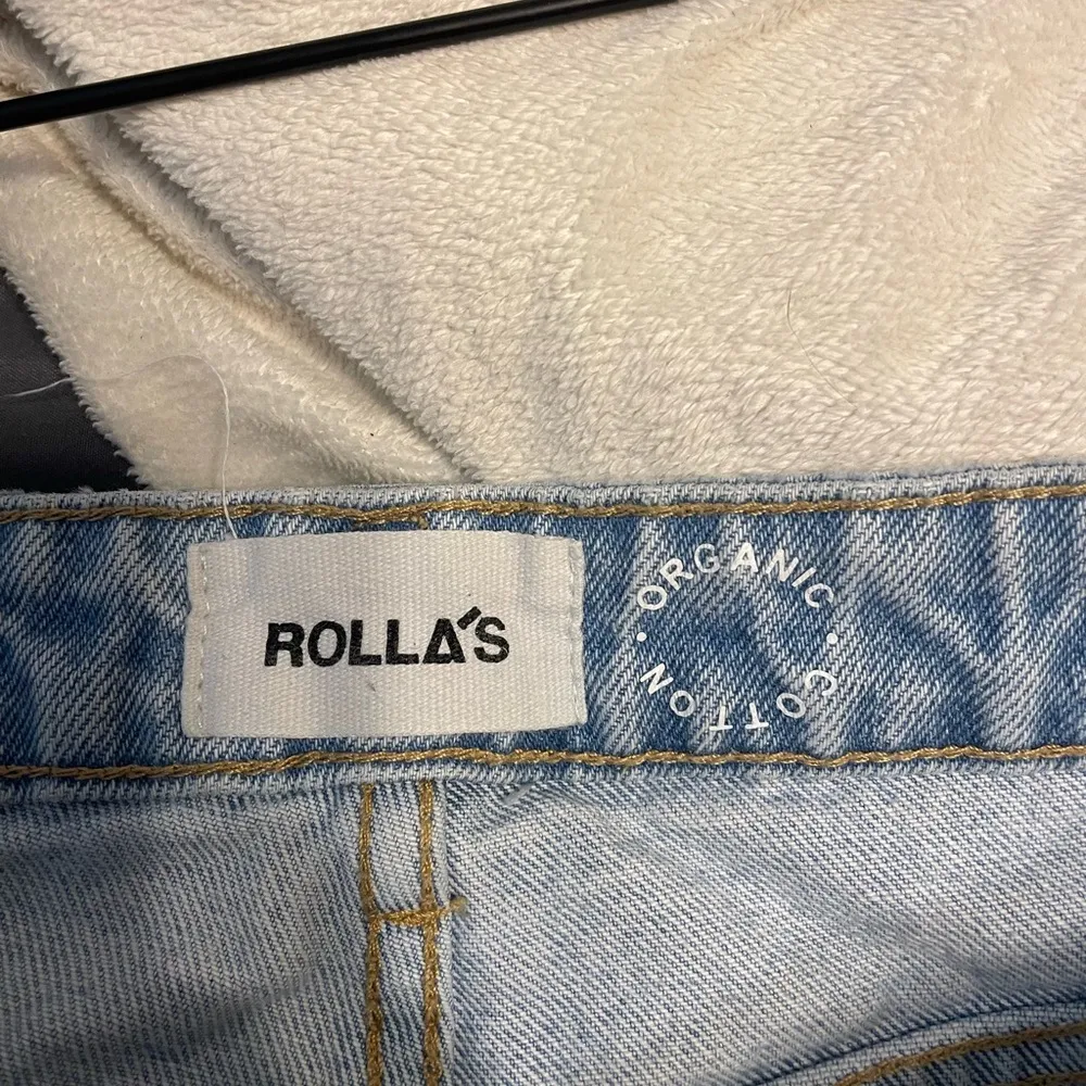 ROLLA'S Blue Classic Straight Leg Jeans Distressed Button Fly size 28 - Image 6
