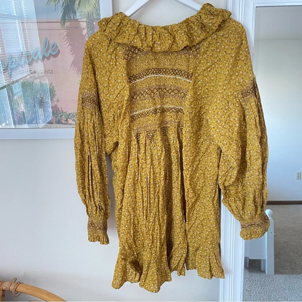 Doen Cordelia Mini Dress in Sunsoaked Foothills Floral Print Small Yellow - Image 8