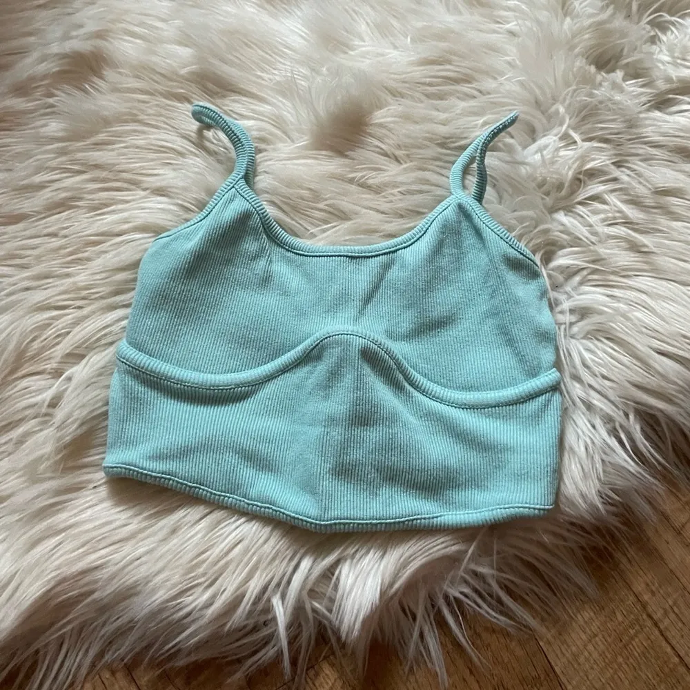 LULU’S Thinking Of Me Light Blue Ribbed Seamed Cropped Tank Top - Image 4
