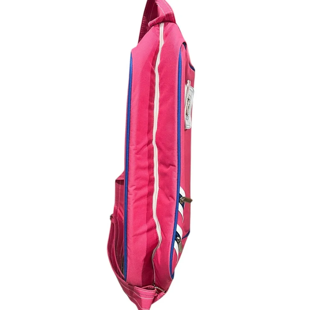 NWOT M.J. Schiebe Retro Hot Pink Travel School Bag Adjustable Strap Pockets - Image 7