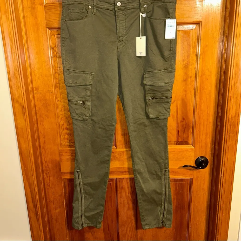Good American Women’s Twill Skinny Cargo Olive Pant Sz 14/32 -NWTS - Image 5