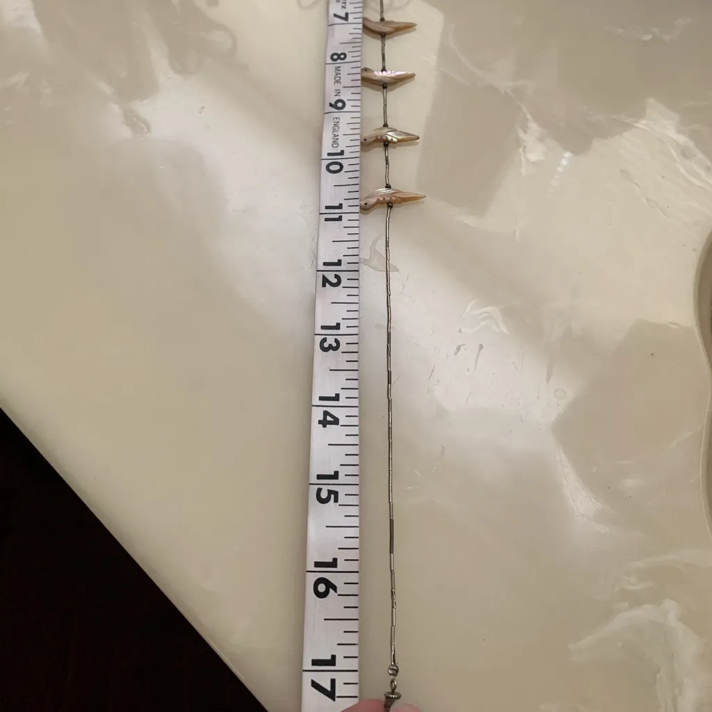 Vintage Carved Shell Bird Necklace Silver - Image 5