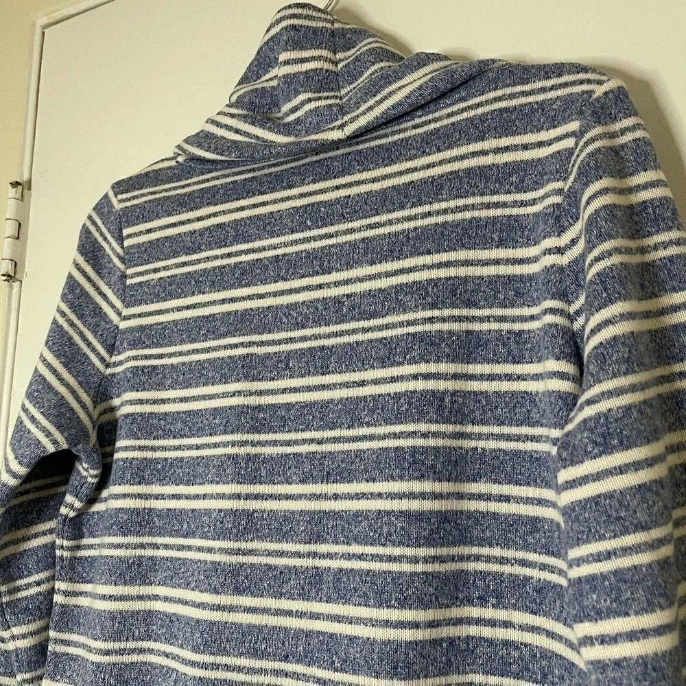 LL bean cowl neck stripe pullover knit sweater Blue Size XS - Image 6