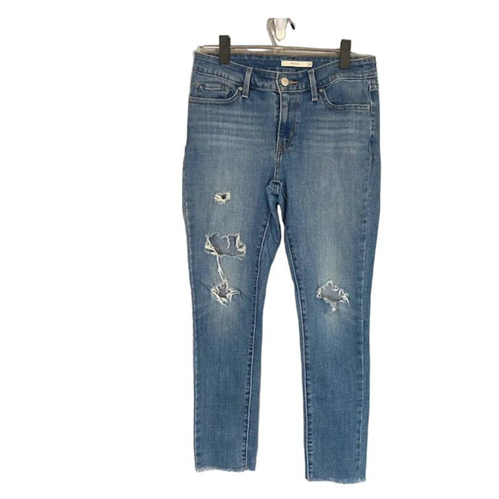 Levi’s 711 Women’s Skinny Distressed Ripped Denim Jeans Size 28 - Image 14