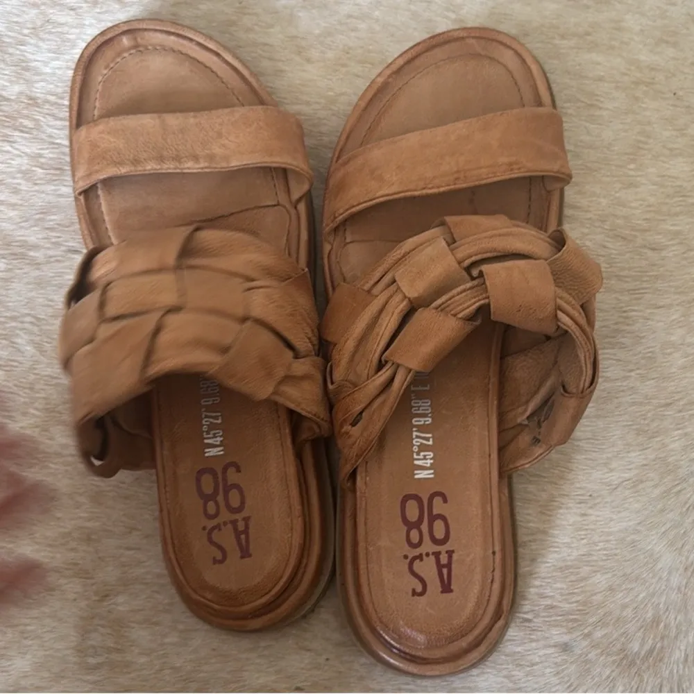 A.S.98 Purt sling back in tan leather size 40 us 9 - Image 8