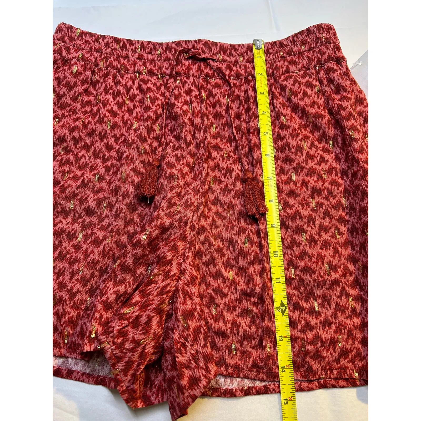 Paige Mardi Graphic Print Elasticized Waist Woven Shorts in Papaya. Size XS NWOT - Image 7