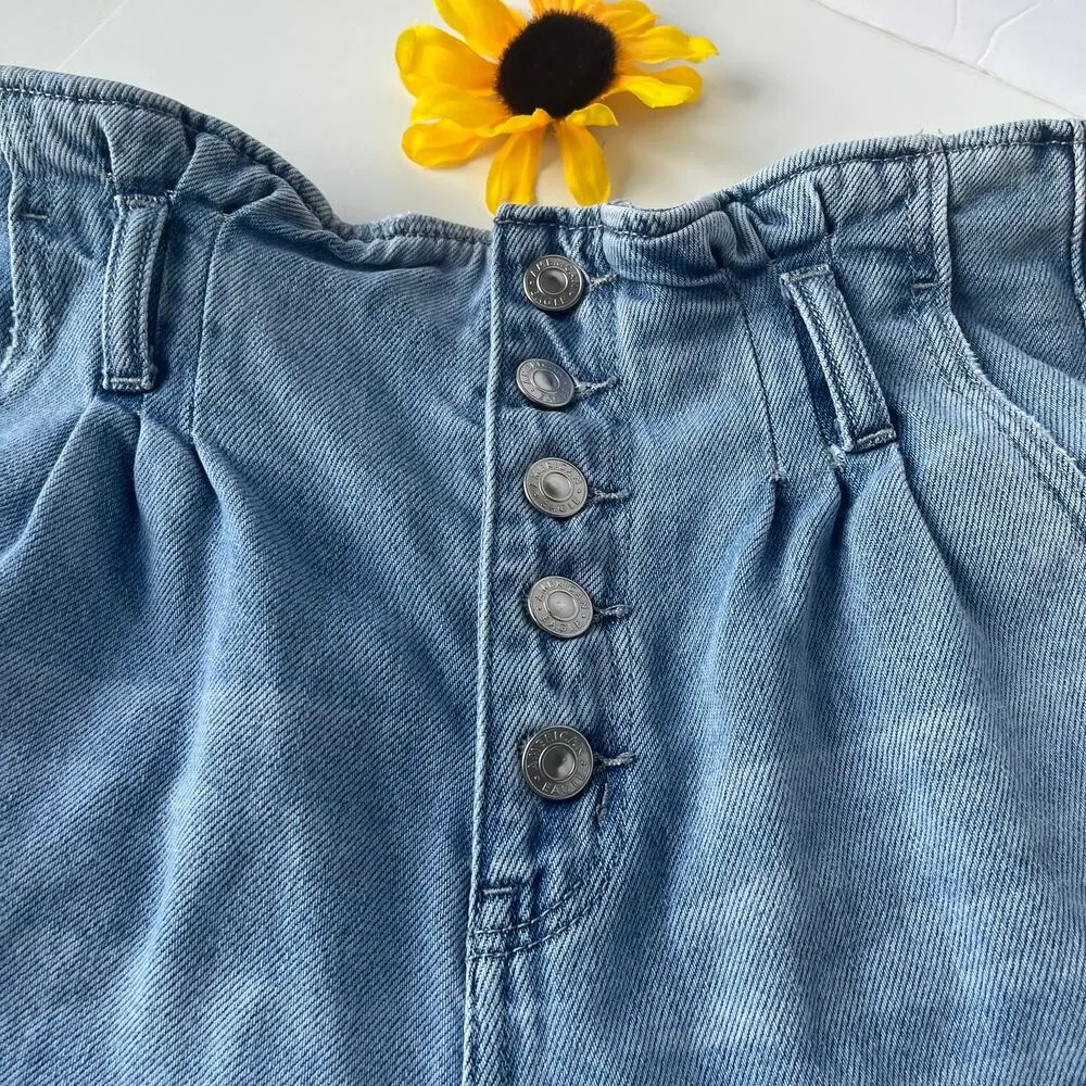 American Eagle Mom's Jean Shorts Womens Size 8 Button Fly Denim Hi Rise Preppy - Image 2