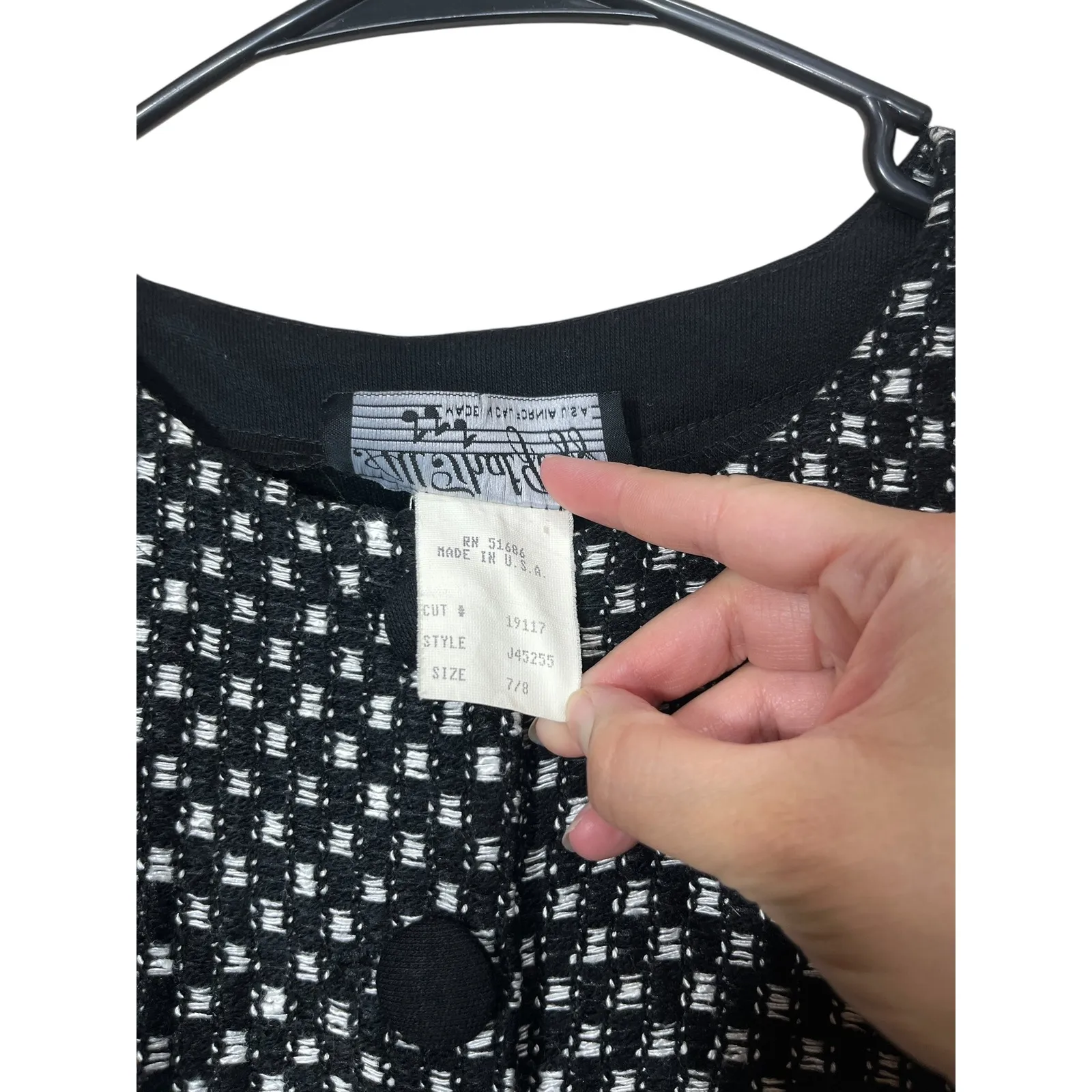 All That Jazz‎ Dress Black Long Sleeve Maxi Party Career Vintage 90s Houndstooth - Image 6