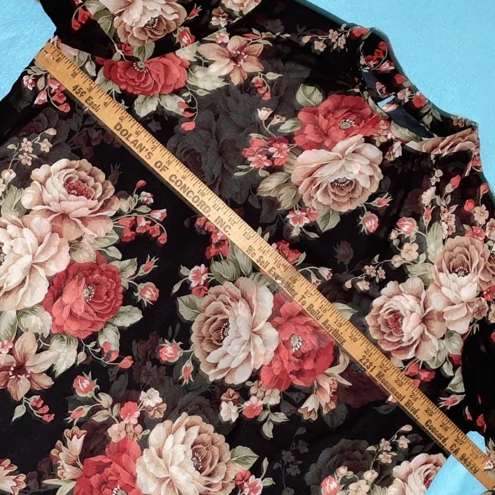 SHEIN Curve mock neck floral sheer long sleeve pullover flowy NEW size 4X - Image 9