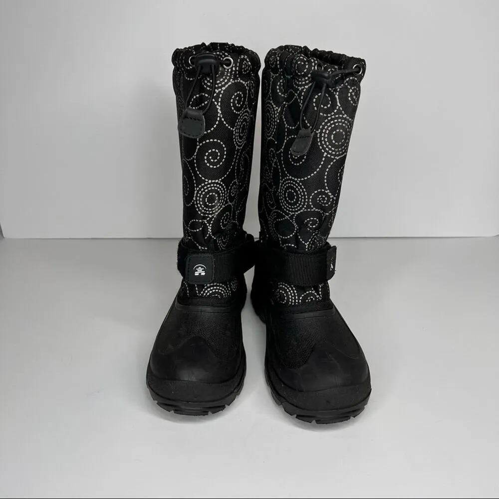 KAMIK snow boots women's 6 black white swirl insulated waterproof winter ankle - Image 3