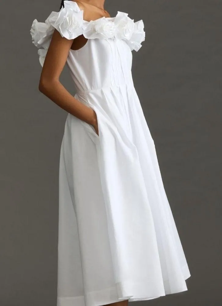 MAUVE BY ANTHROPOLOGY WHITE DRESS - Image 4