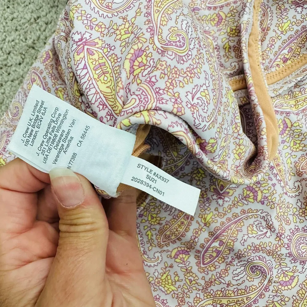 J. Crew Eco plunge V-neck one-piece in beach paisley - Image 7