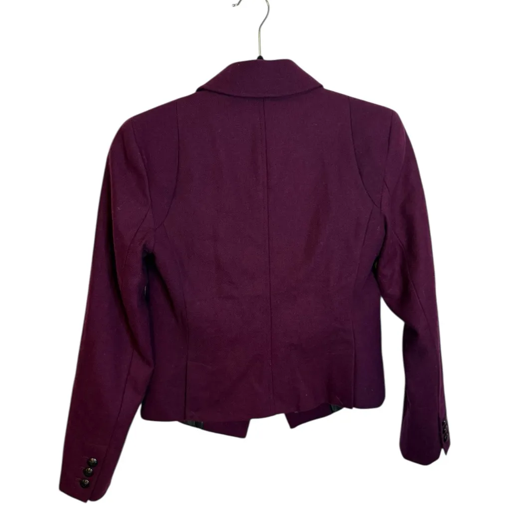 Banana Republic Plum Purple Wool Military Blazer - Image 2