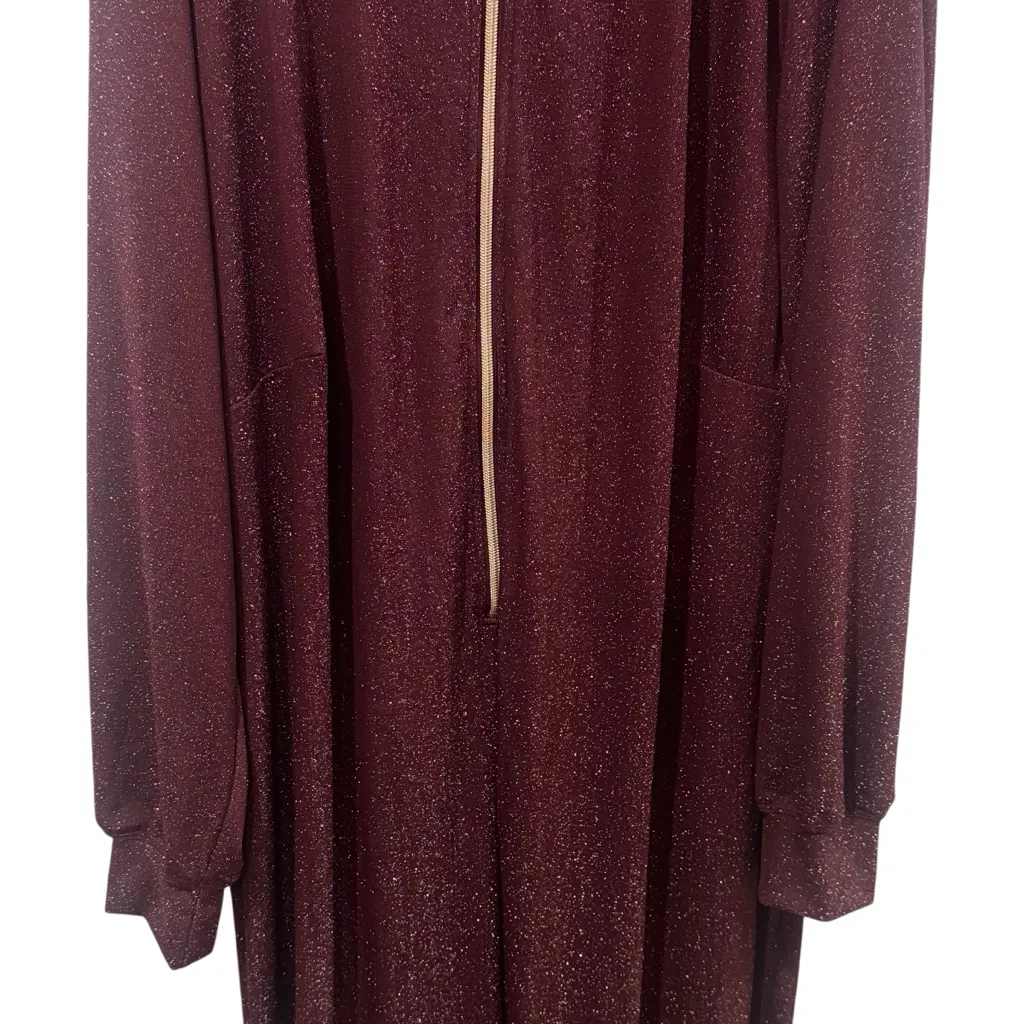 Savage X Fenty Sleep & Shine Hooded One Piece Red Cocoa Cozy Athleisure 2 - Image 4