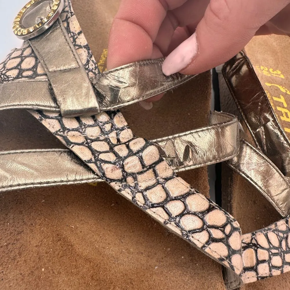Tatami Birkenstock Metallic Snake Print Jewel Sandals 37 / 240  Size 6 - Image 6