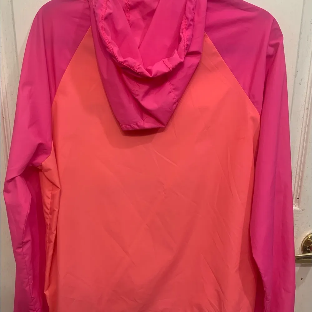 PINK Windbreaker XS Hoodie. Pink & Orange with Front Pouch. 1617 - Image 7