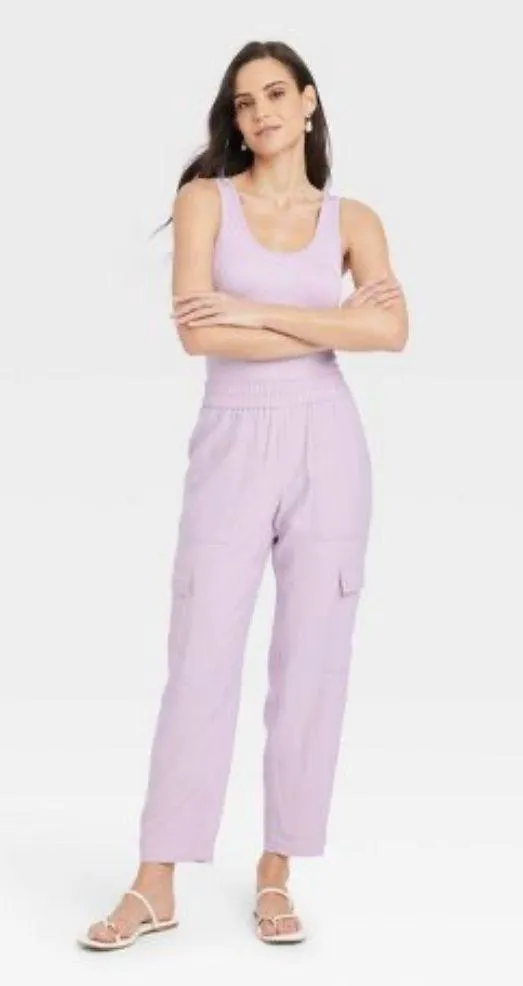 Women's High-Rise Ankle Cargo Pants - ™ Lavender - Image 3