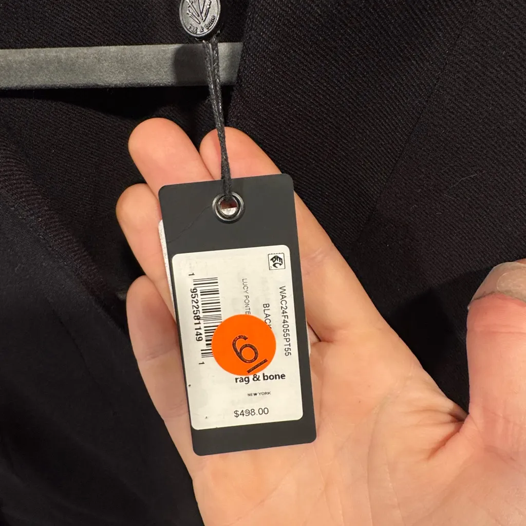 rag & bone‎ Lucy Ponte Twill Blazer Black 8 - Image 6