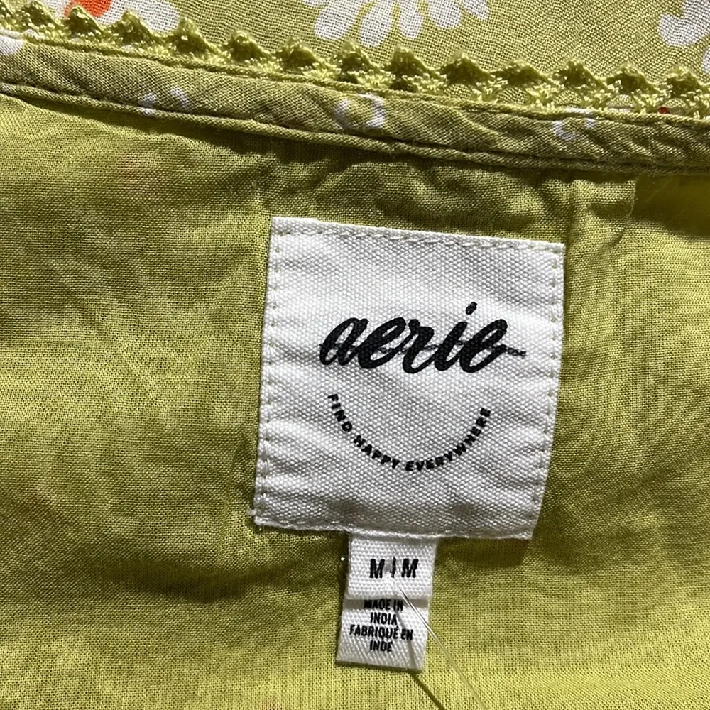 NWOT AERIE ROCK 'N' RUFFLE Daisy Floral Green Dress Medium - Image 8