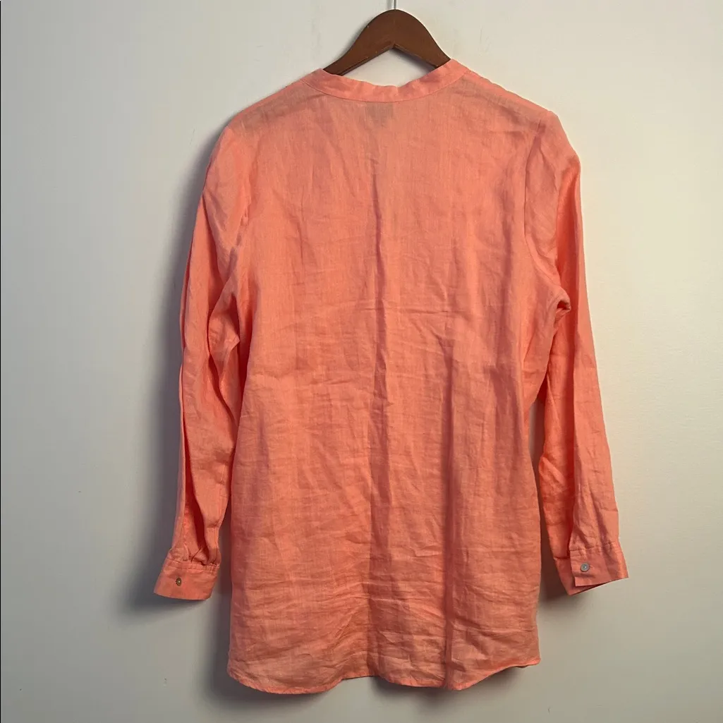 J. Jill|100% Linen Women's Peach Button - Image 6