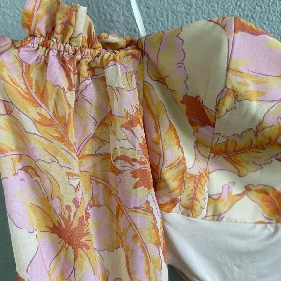 NWT RNWY The Label Floral Off The Shoulder Bodysuit Size 4 - Image 4