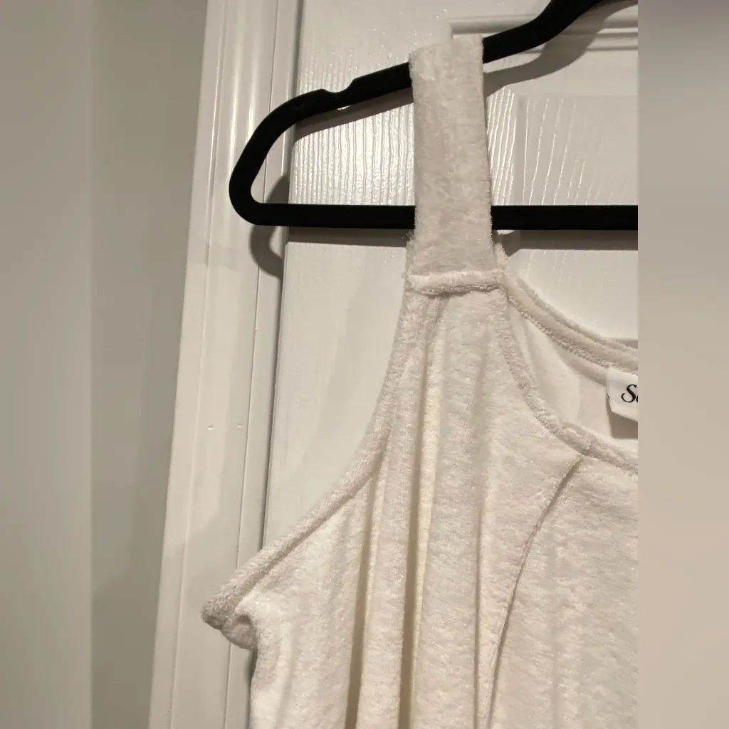 NWOT Serengeti Size 1X White Terry Cloth Pullover Mini Dress Coverup Pockets - Image 5