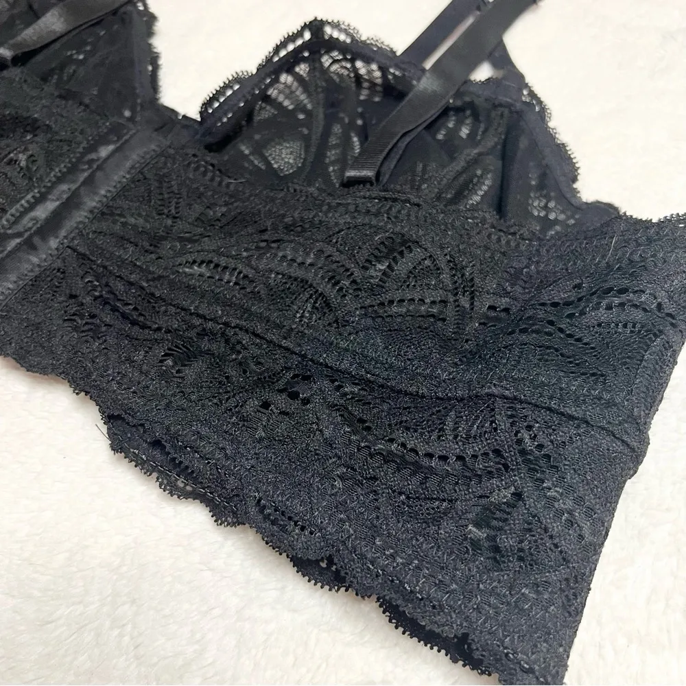 Torrid Curve Black Lace Underwire Longline Bralette Size 2X - Image 9