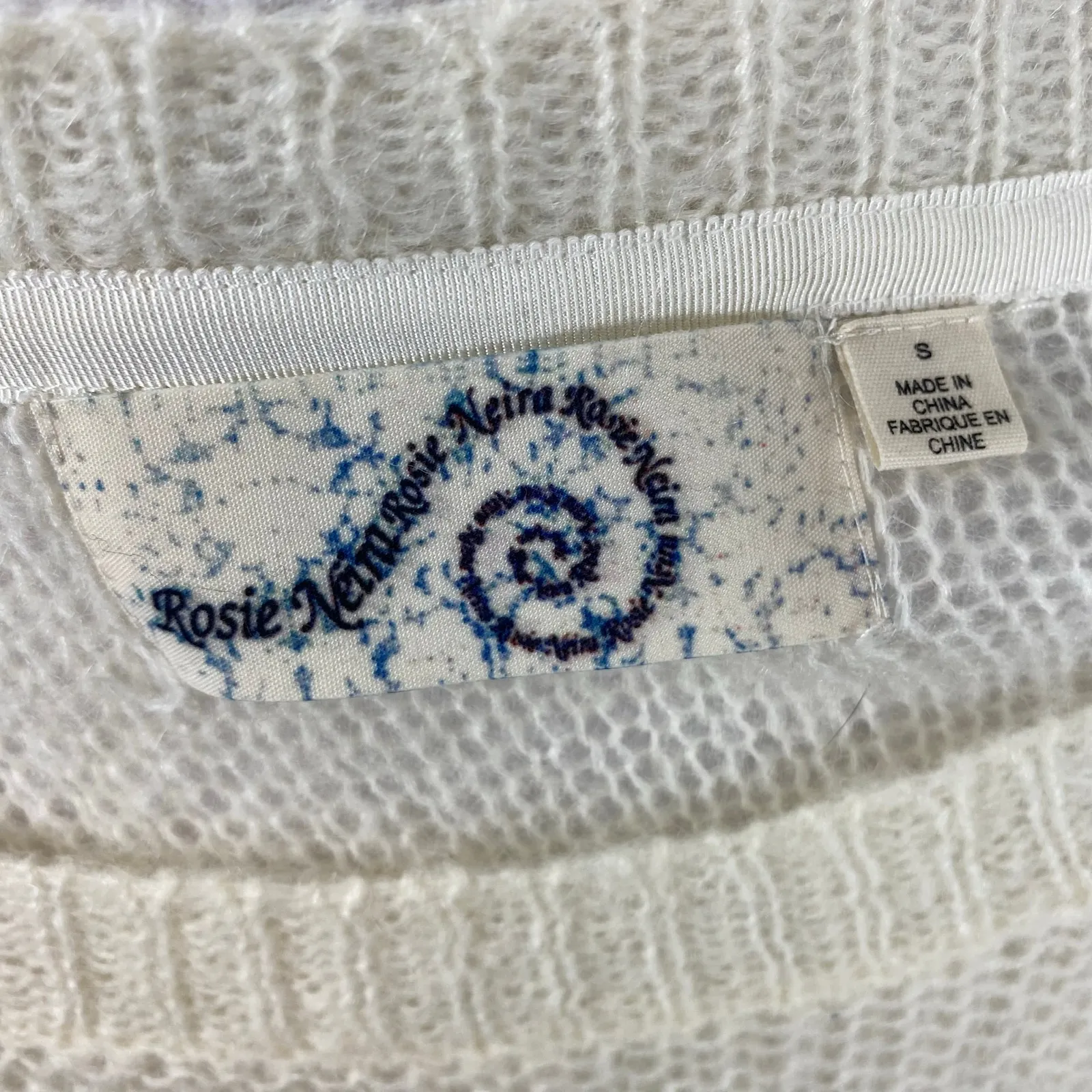 Anthropology Ivory Rosie Neira Homeward Pullover Loose Knit Alpaca Sweater SM - Image 9