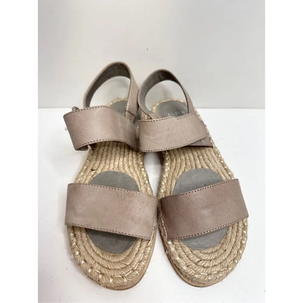Eileen Fisher Sandals Womens Size 6 Gray Slingback Espadrille Shoes - Image 3