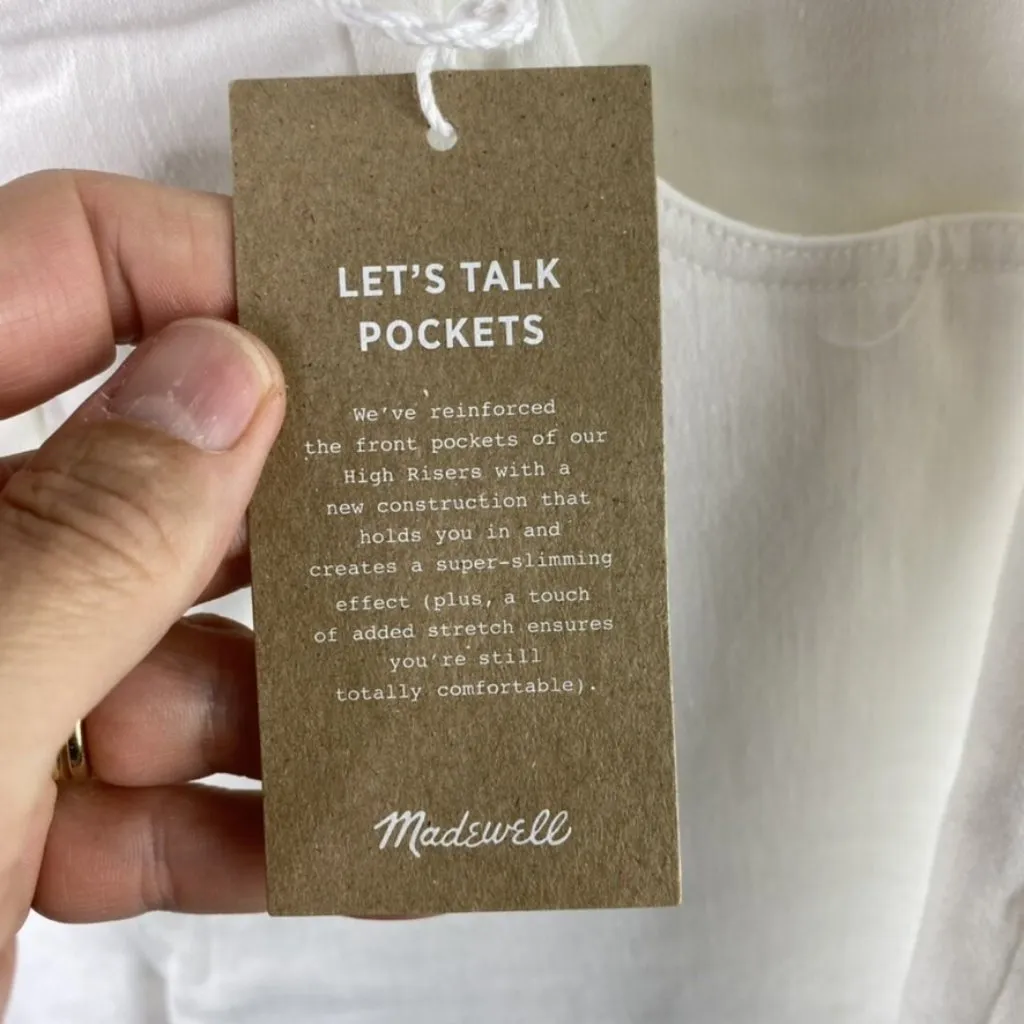 Madewell $128 Tall 9" Mid-Rise Skinny Jean in Pure White Size T35 H5876 - Image 6