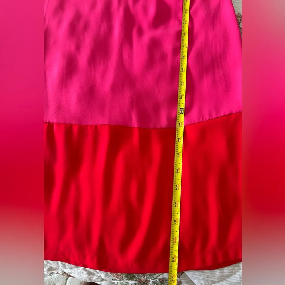 Cynthia Rowley Pink and Red  color block Dress size 6 - Image 5