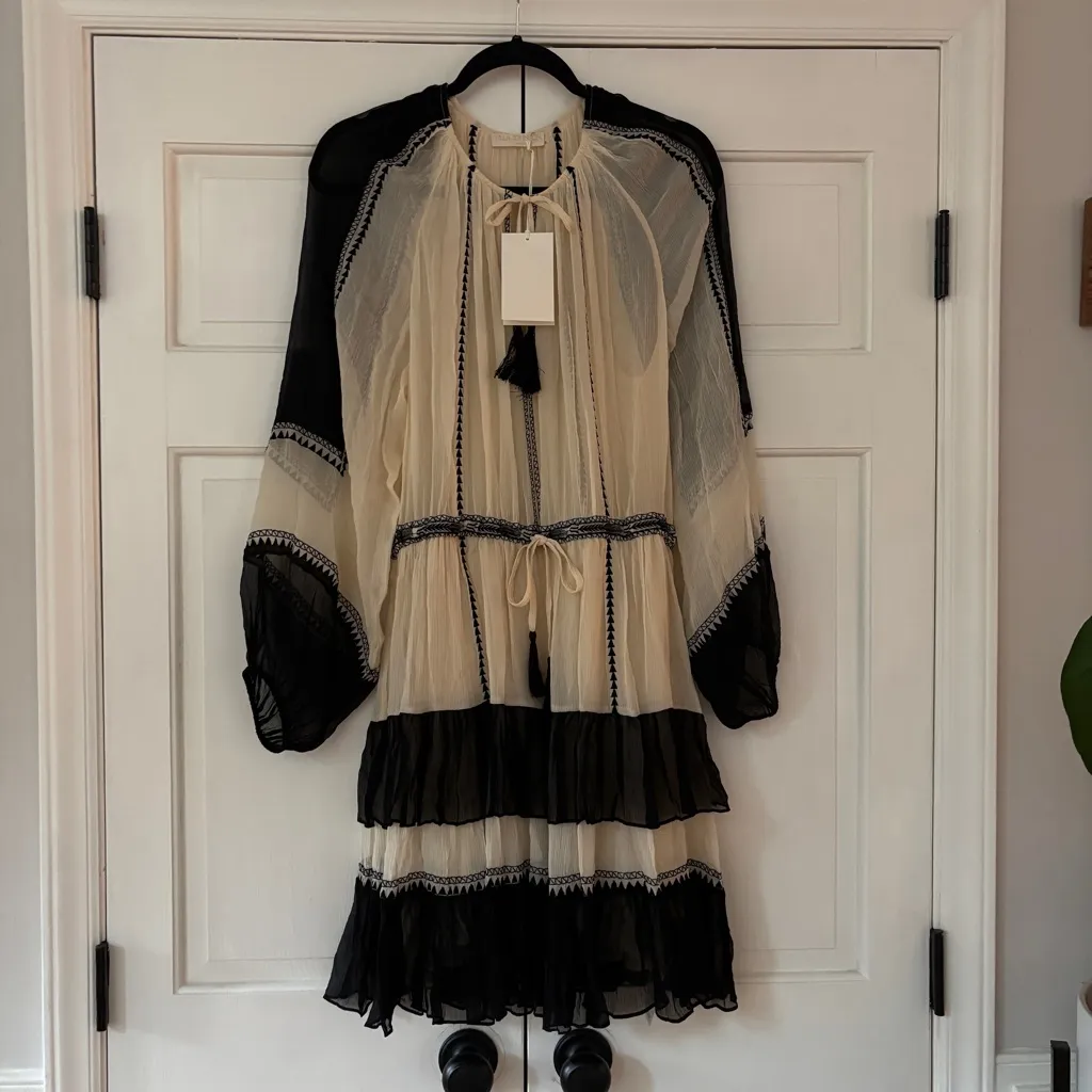 Ulla Johnson Loreli Dress Moonflower Size 14 NEW Boho Bohemian Flowy Tassel Tier - Image 9