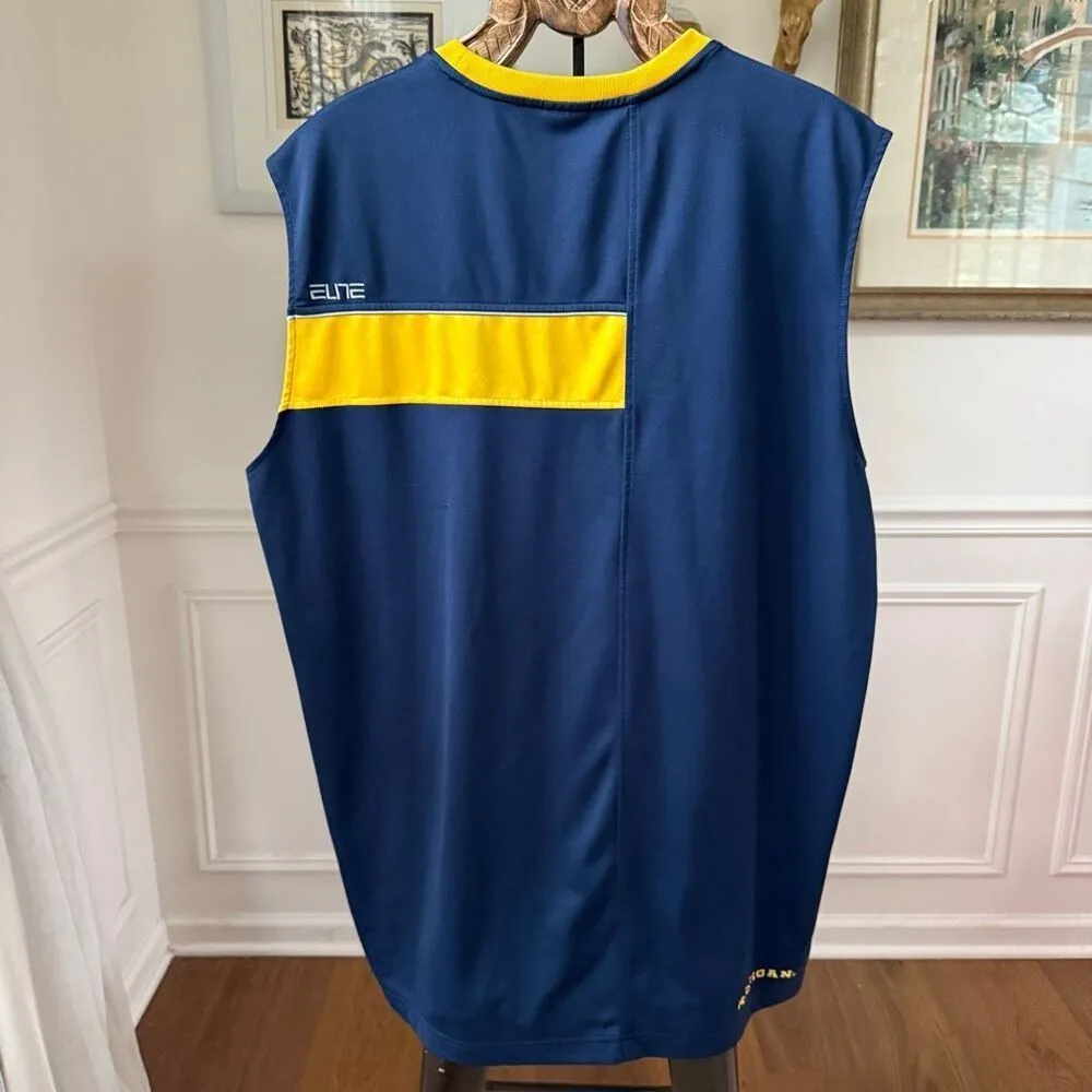 Nike Elite University of Michigan Wolverines Sleeveless Basketball Shirt Jersey - Image 2