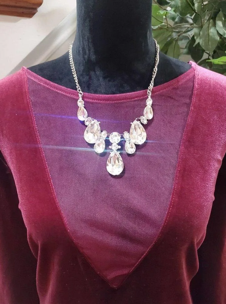 FOREVER 21 Womens Red Polyester Round Neck Long Sleeve Knee Length Dress Size 3X - Image 2