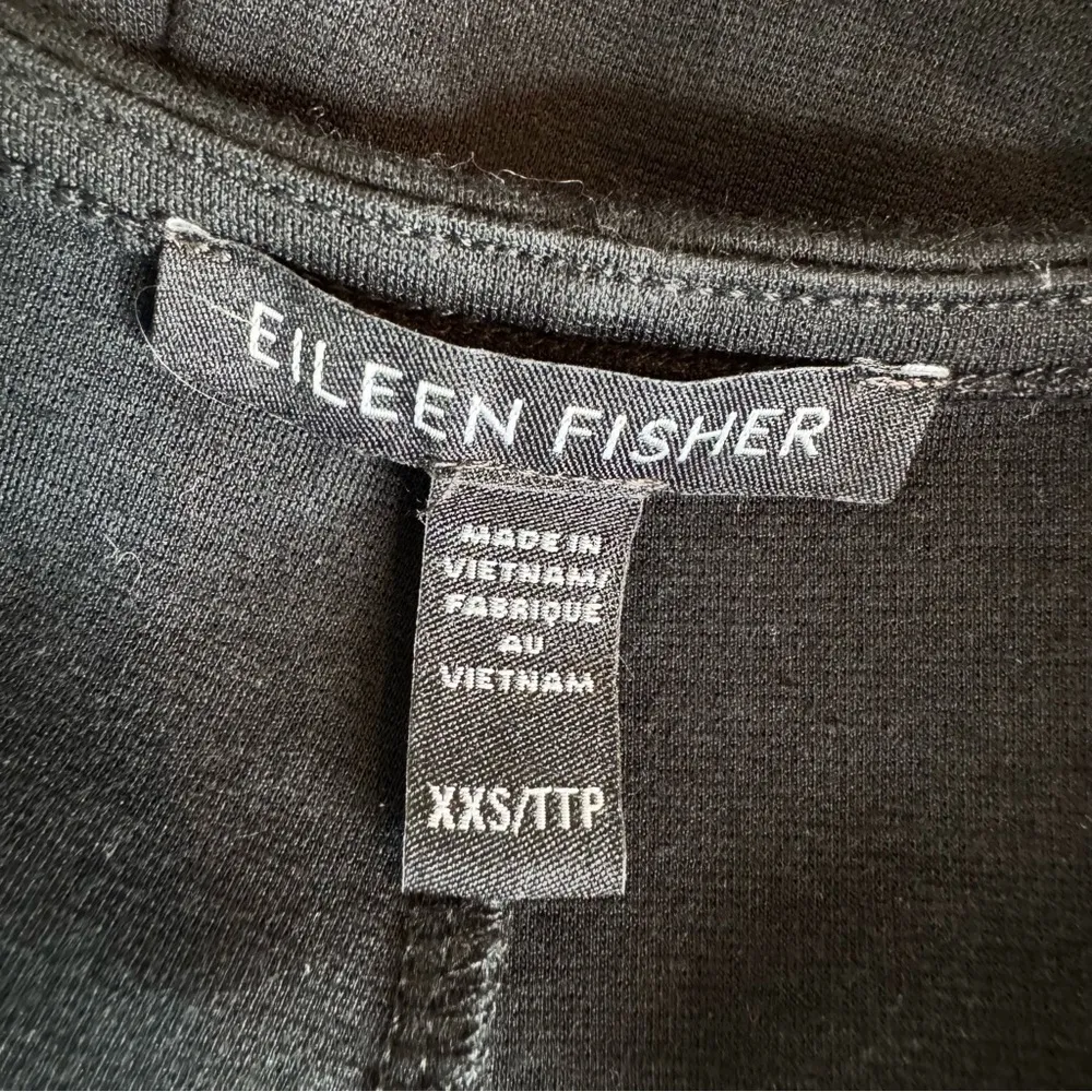 Eileen Fisher Organic Cotton Ponte Cropped Jumpsuit Black Size XXS - Image 10