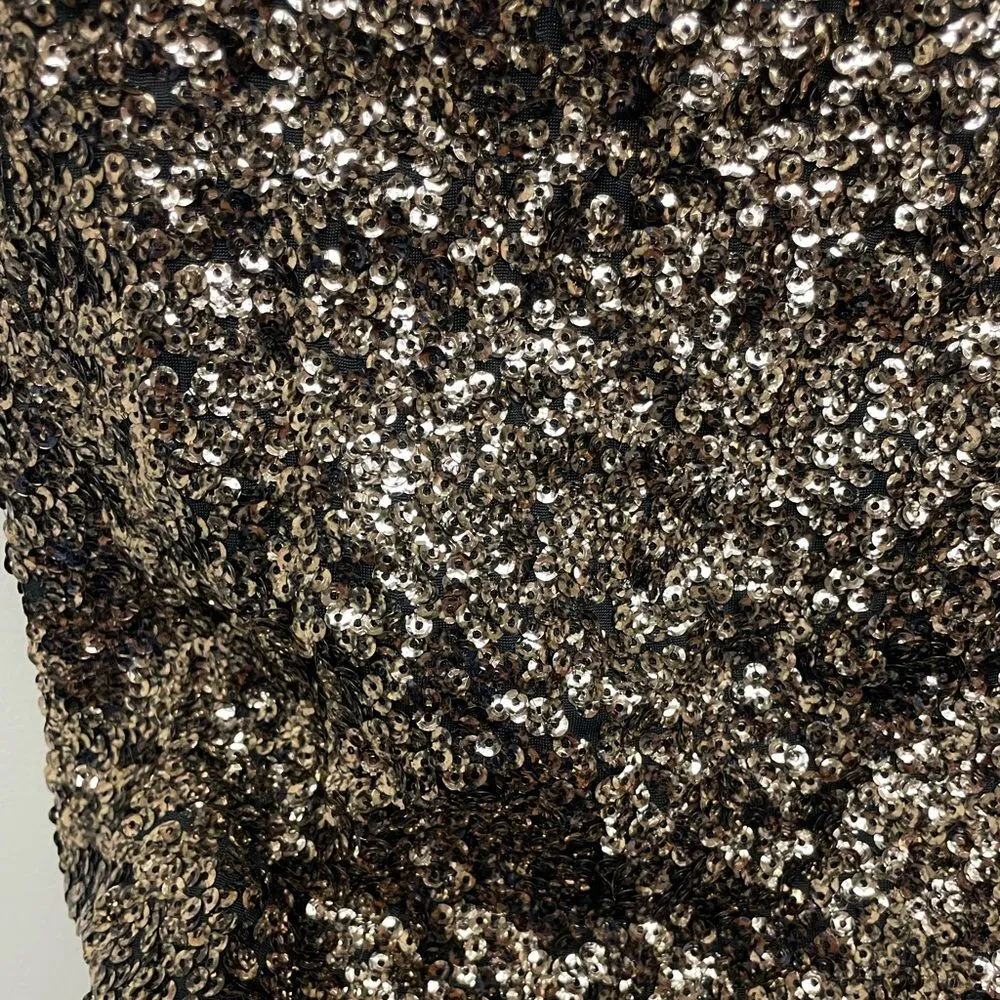 Metaphor Gold Holiday Sequin Knee Length Tulip Skirt Size XS - Image 6