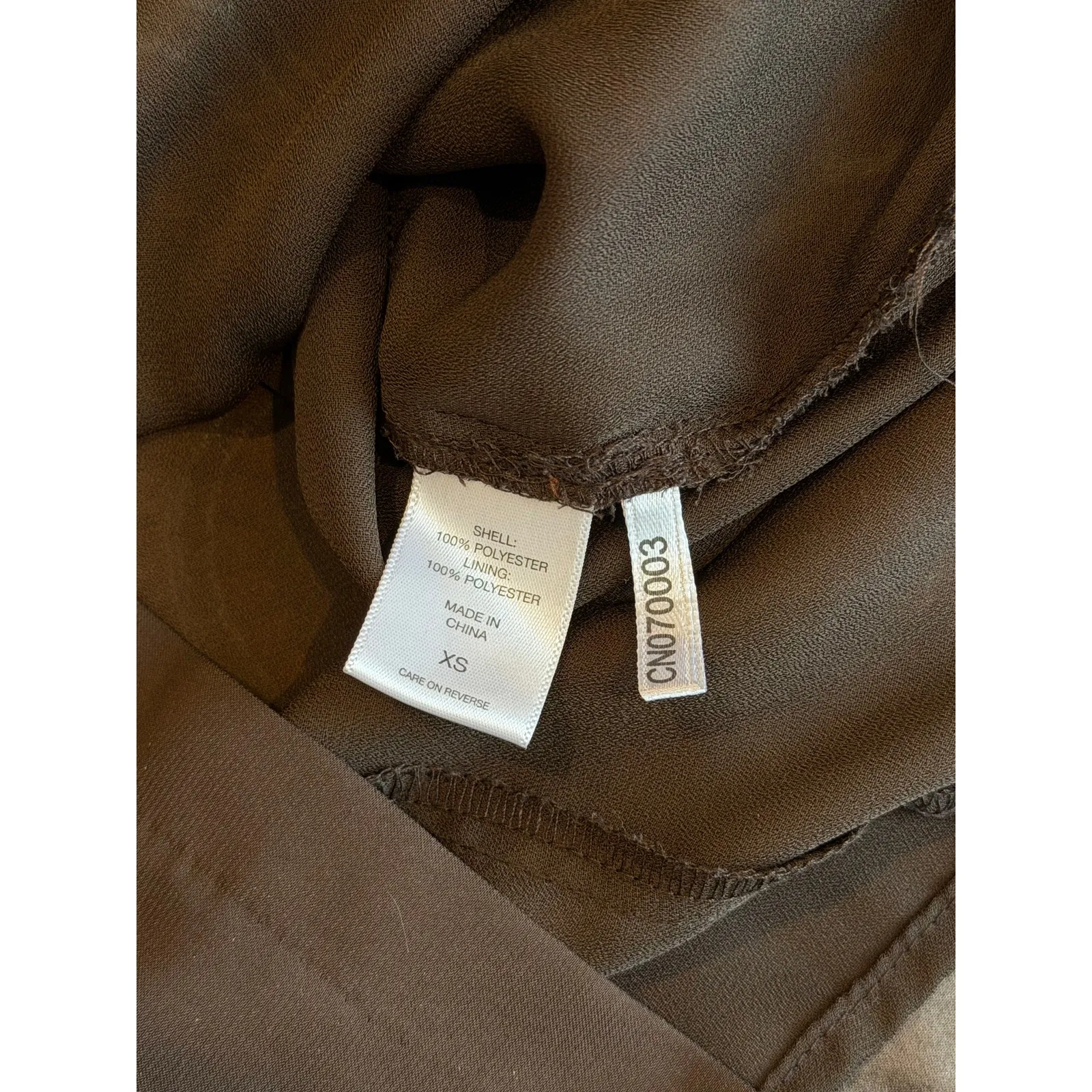 New York & Company Shift Dress Womens XS Brown Orange Paisley Bell Sleeve Boho - Image 7