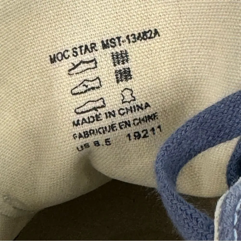 Taos Indigo Blue Size 8.5 Moc Star Sneaker Arch Support Canvas Travel Comfort - Image 3