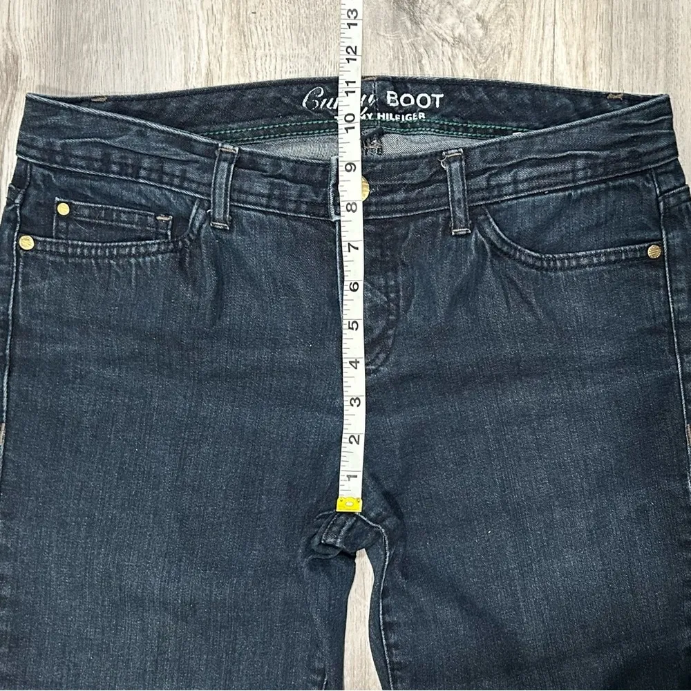 Tommy Hilfiger Curvy Boot Mid Rise Dark Wash Jeans Bootcut Stretch Denim Size 10 - Image 3