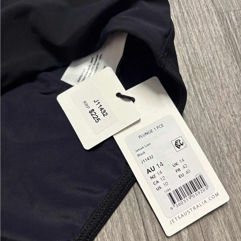 JETS Australia Jetset One Piece Swim Black Size 10 - Image 5