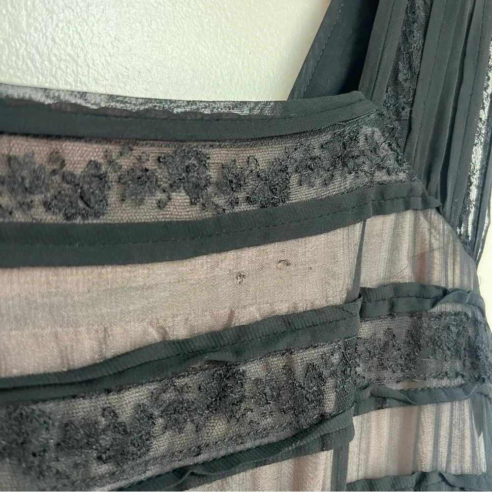 Vintage Handmade Lace Shin Length Sheath Dress - Image 4