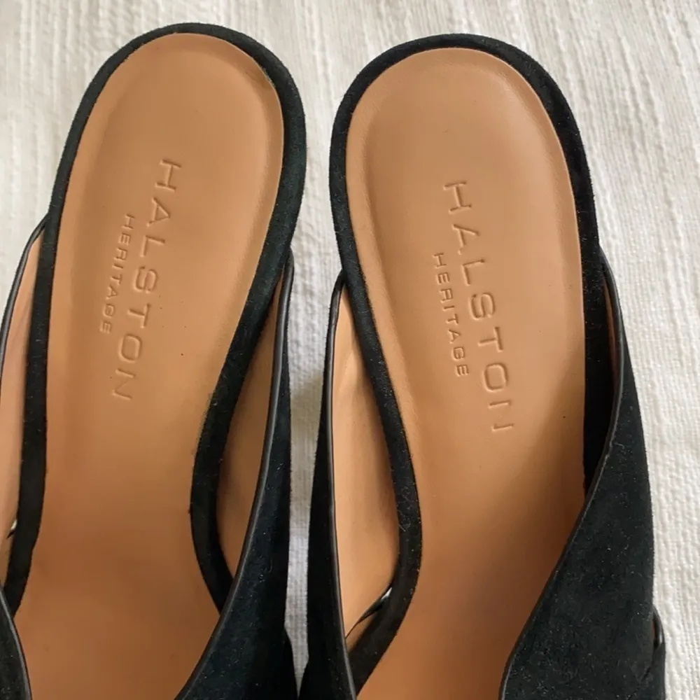 •Halston Heritage• Black Suede Sandals, EEEUC - Image 5