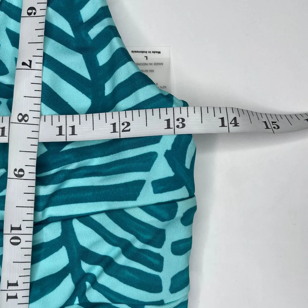 Women's Jade Print Plunge Full Coverage One Piece Swimsuit Sz L NWOT - Image 7