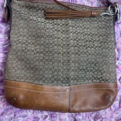Coach Signature Brown and Tan Crossbody - Image 2
