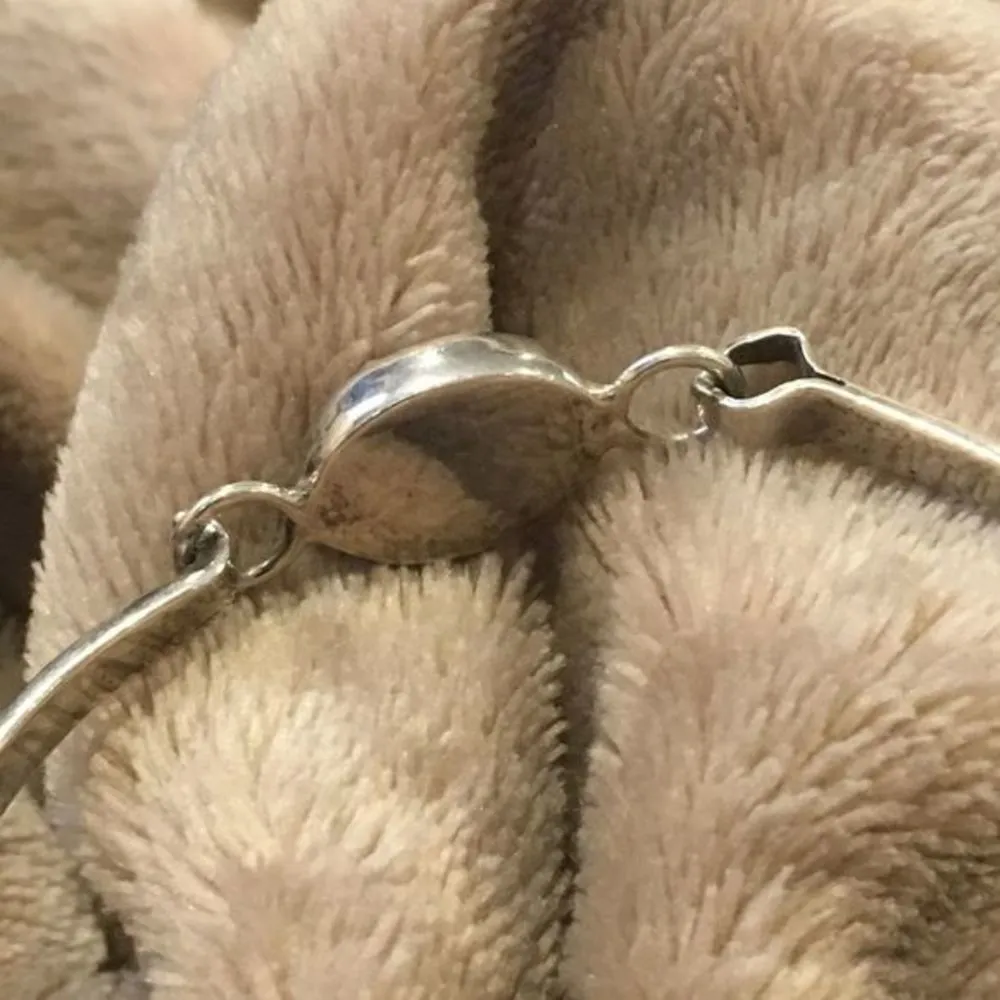 TAXCO Sterling Silver Red Jasper Cabochon Accent Bracelet - Image 4