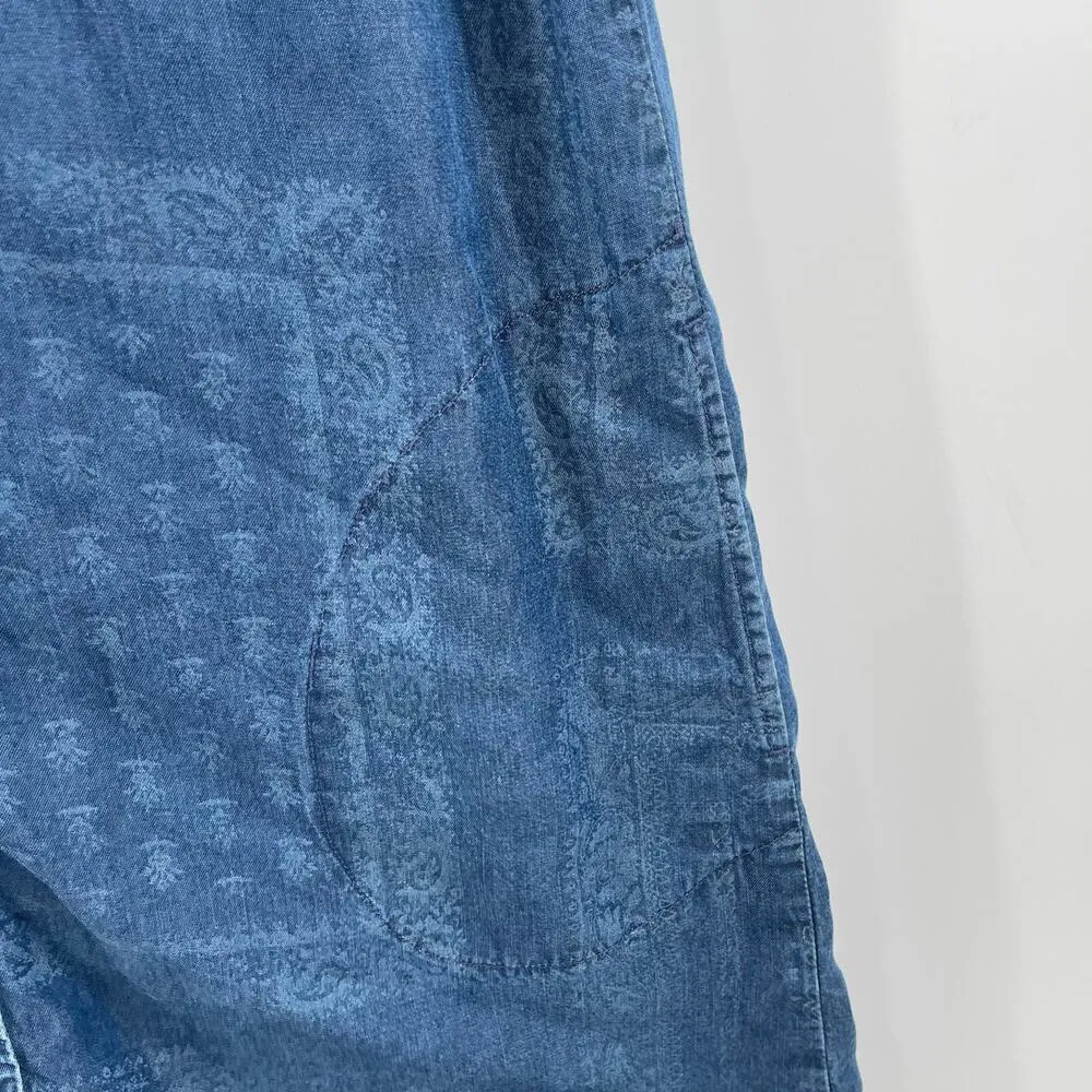 J.JILL Dress Size Small Chambray Denim Button Down Casual Lightweight Patchwork - Image 10